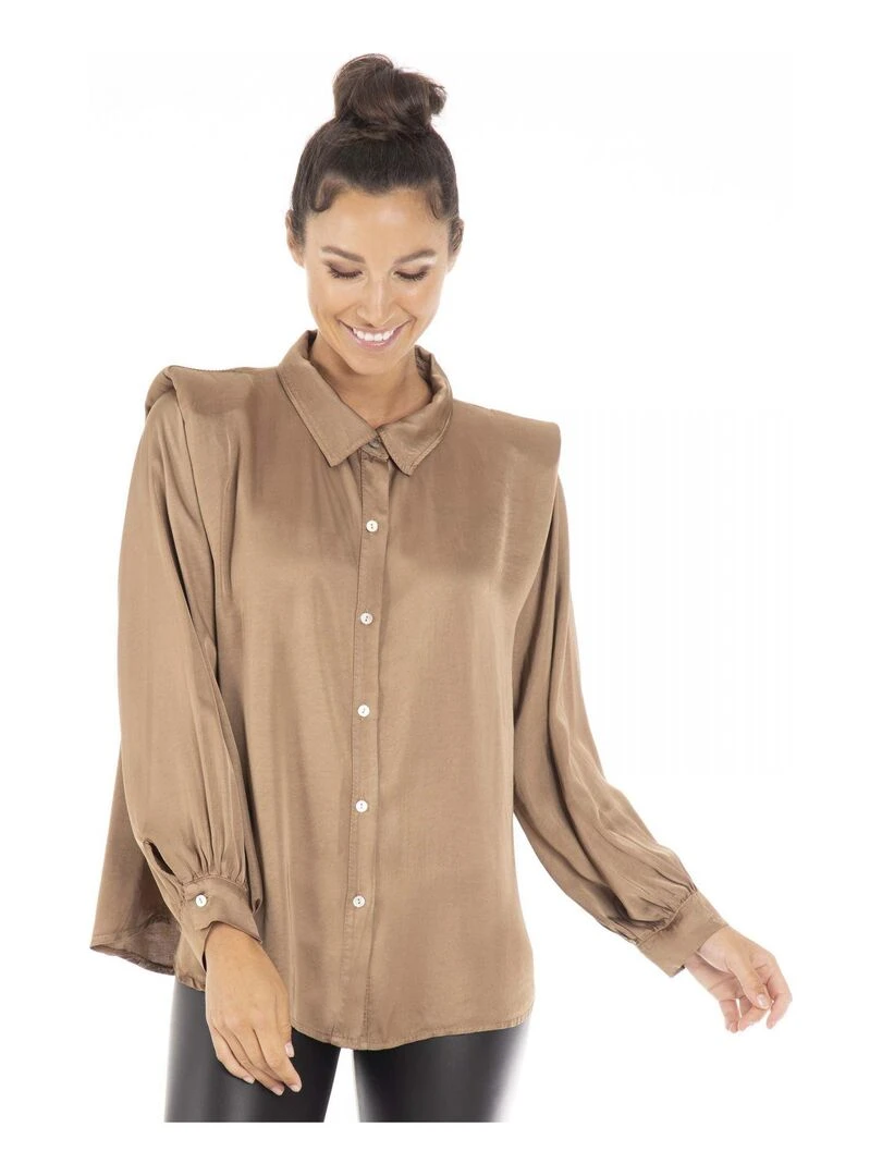 Chemisier chemise CHARLOTTE Gérard Pasquier Marron noisette