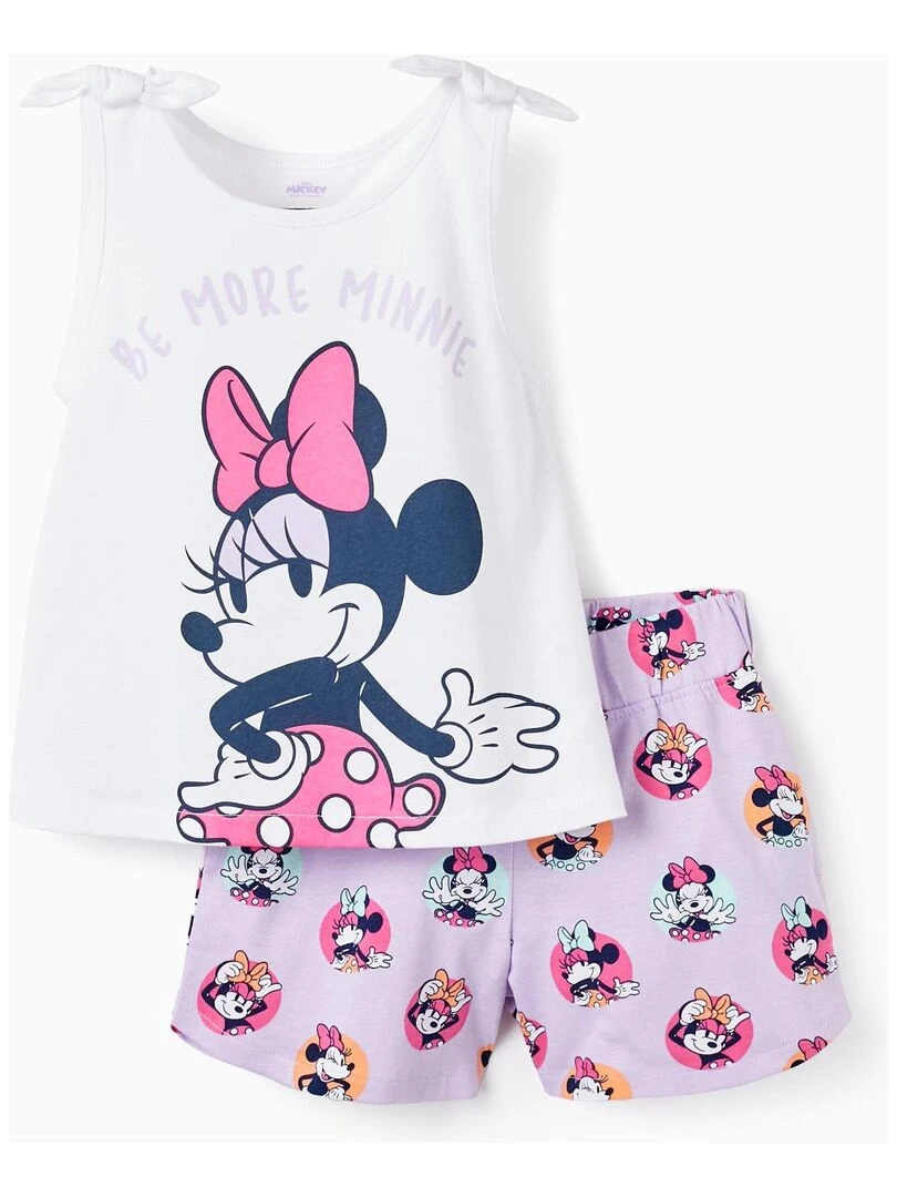 Haut + Short en Coton pour Fille 'Minnie' LICENSE Blanc