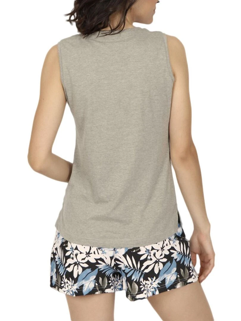 Pyjama débardeur short Lois Jungle kaki Kaki