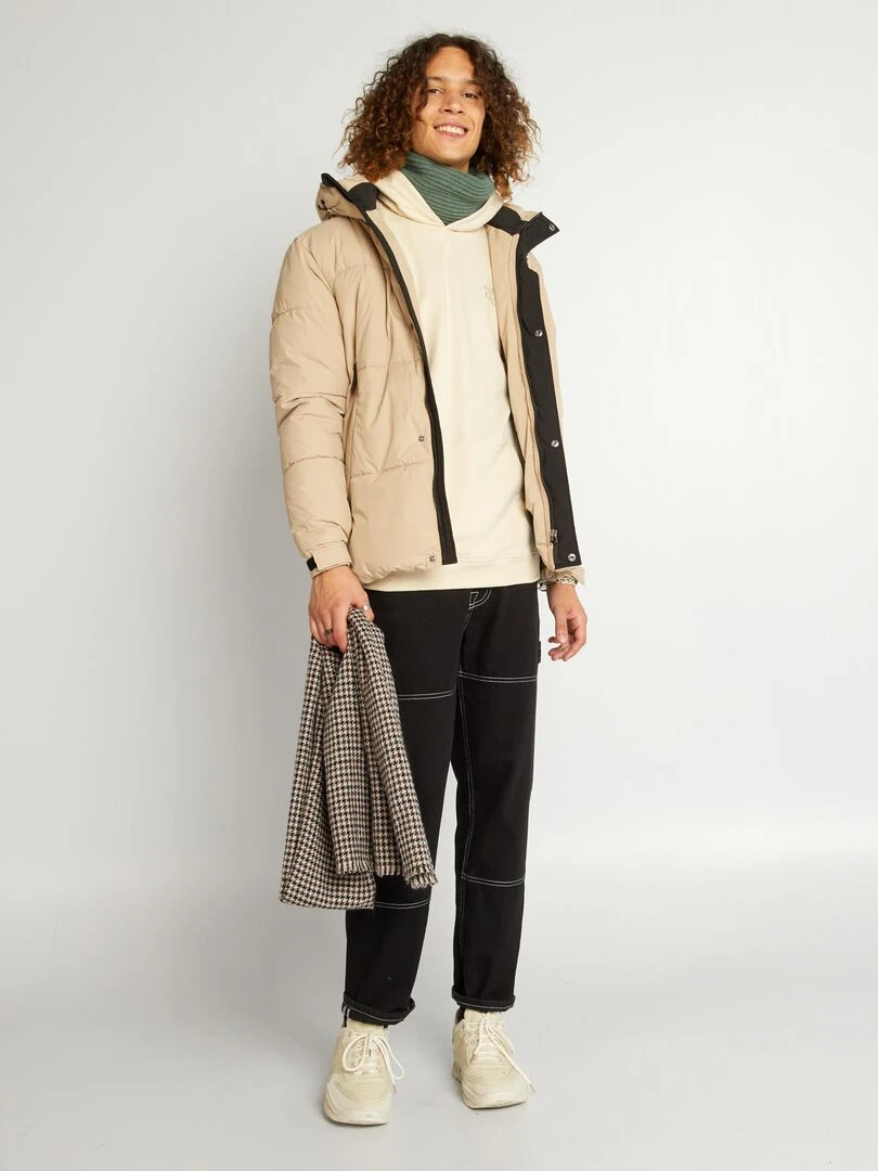 Doudoune à capuche en ripstop BEIGE