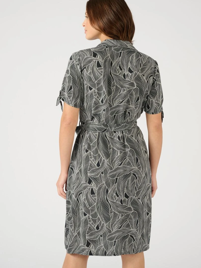 Robe chemise fibres pure viscose Lenzing(TM) EcoVero(TM)   Damart   Noir