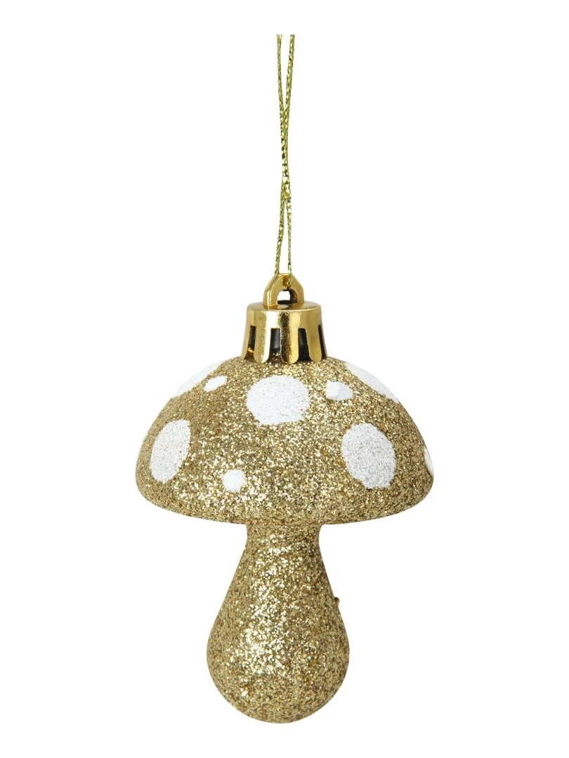 Set de 4 suspensions champignon de noel Doré/or