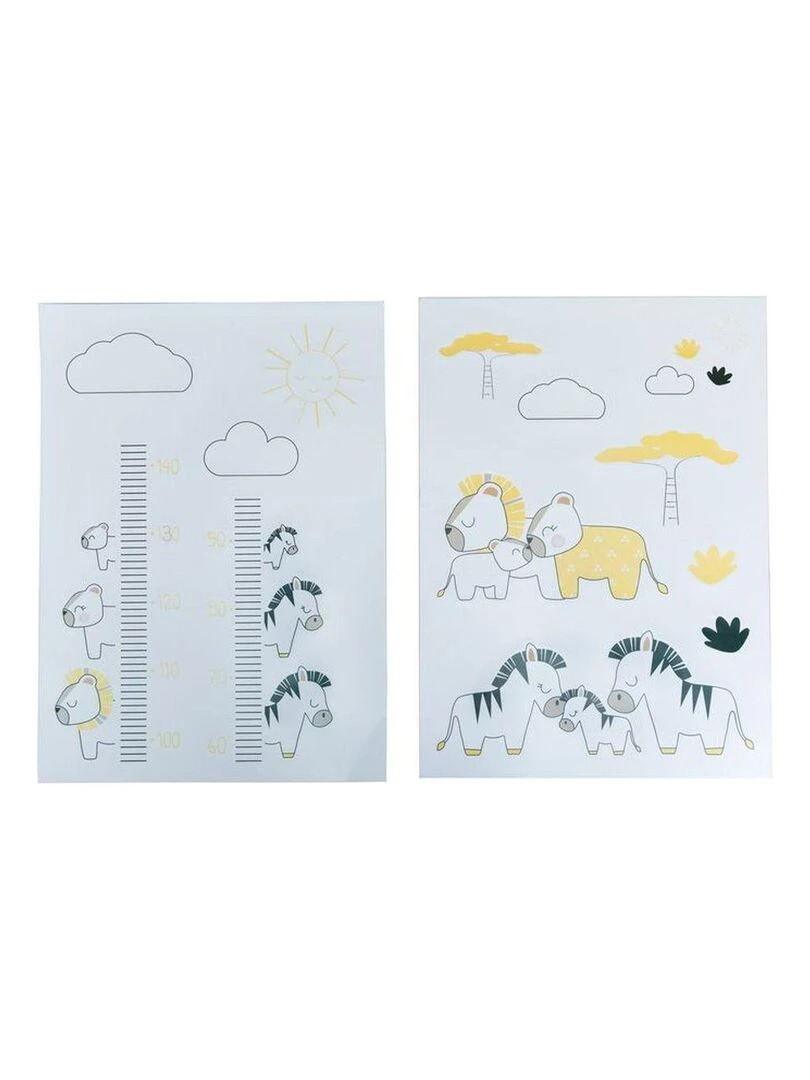 Stickers muraux savane 70x50cm SAUTHON Blanc