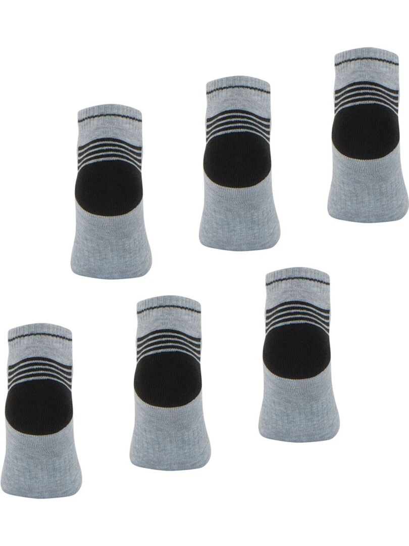 LOT DE 6 PAIRES DE CHAUSSETTES BASSES WILSON GRIS NOIR   Gris