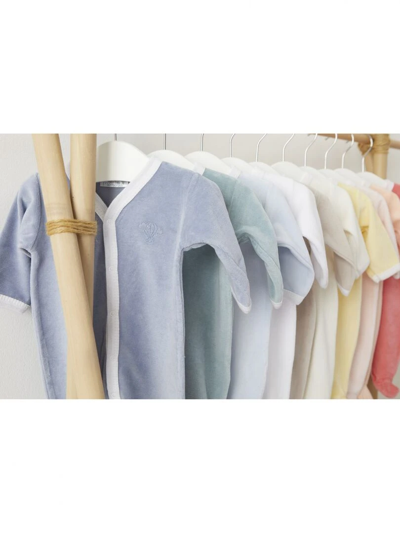 Pyjama été léger   100% coton biologique   1 à 6 mois   Bleu marine