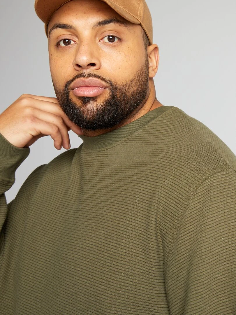 Sweat en maille ottoman   Kaki