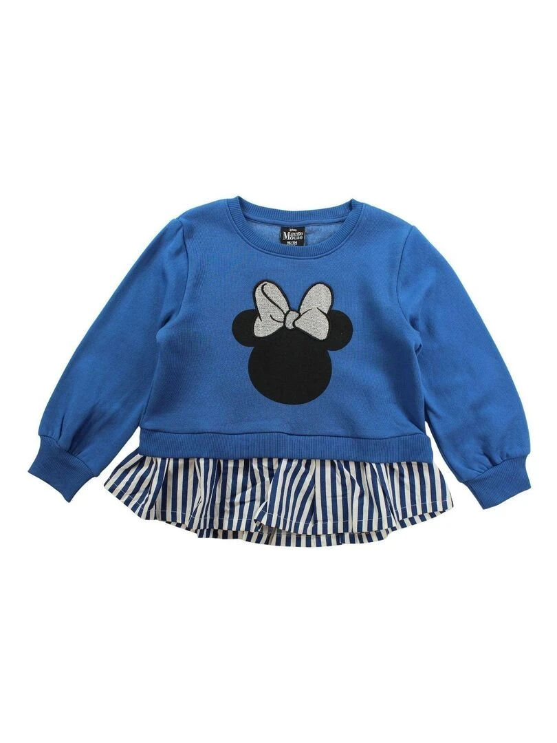 Disney Sweat fille imprimé Minnie en coton Bleu marine