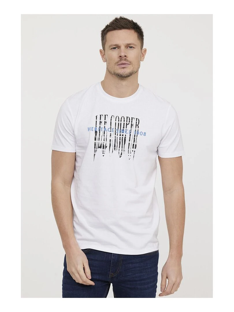 Lee Cooper T shirt manches courtes coton regular AVALO Blanc
