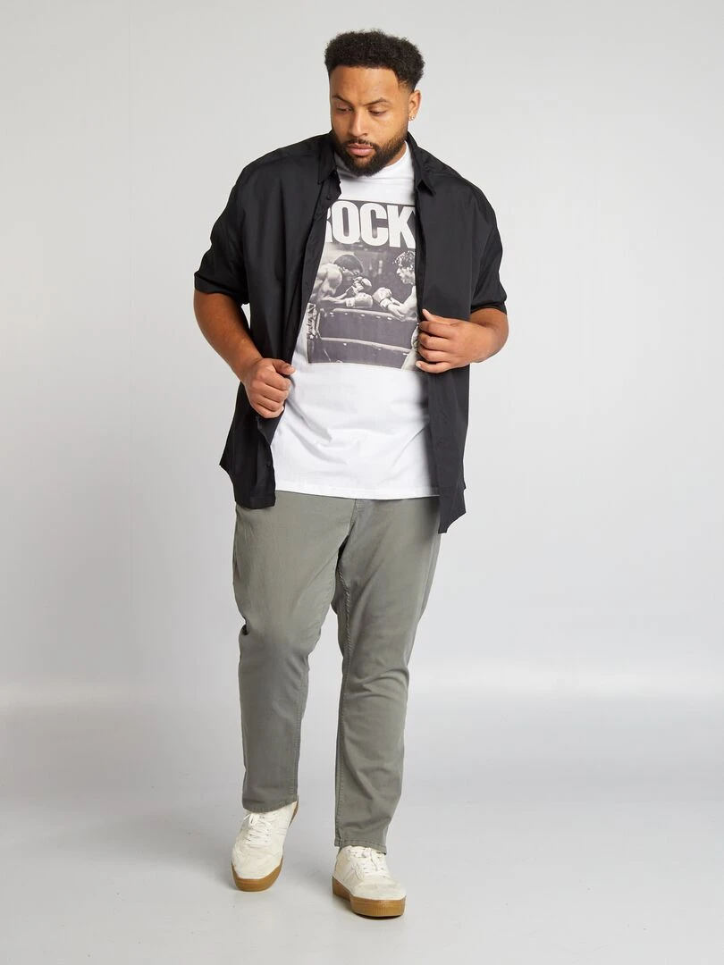 T shirt 'Rocky Balboa' à col rond blanc