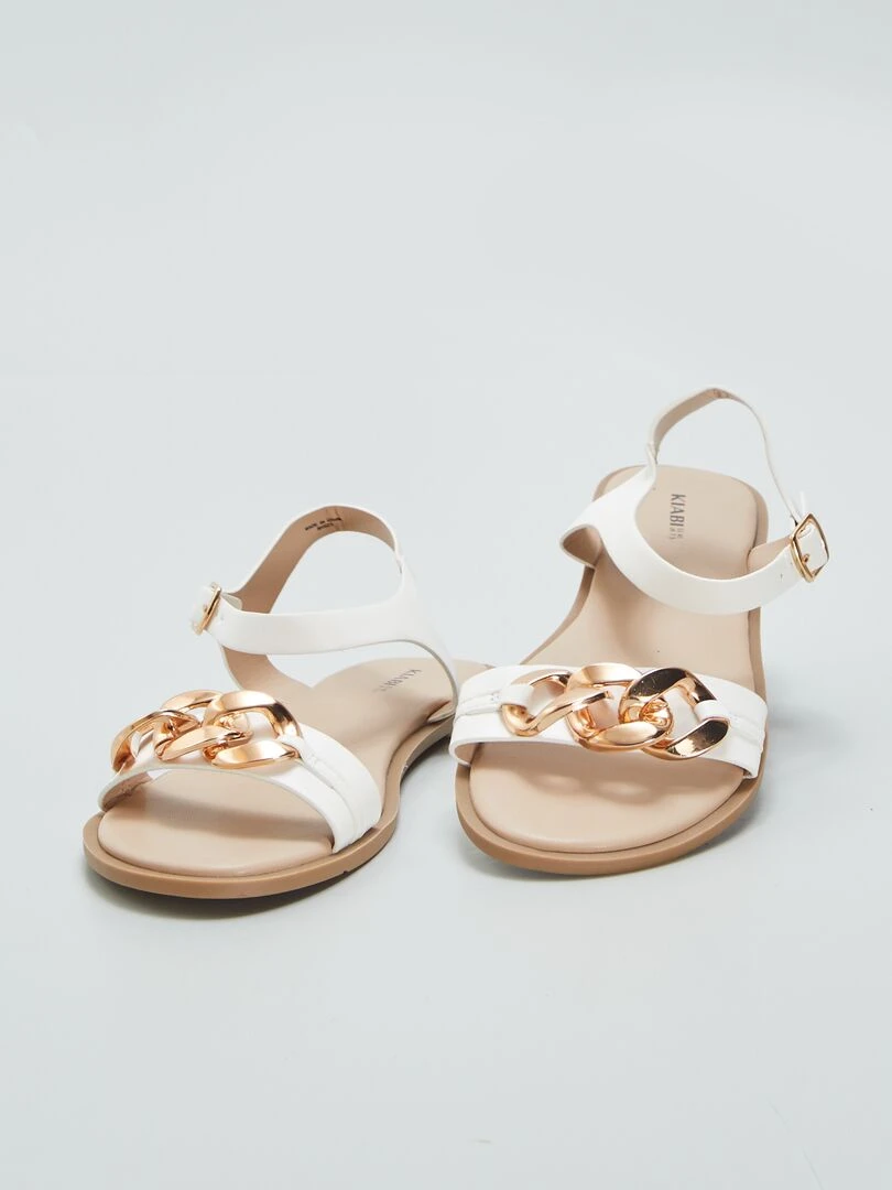 Sandales avec chaîne   Blanc