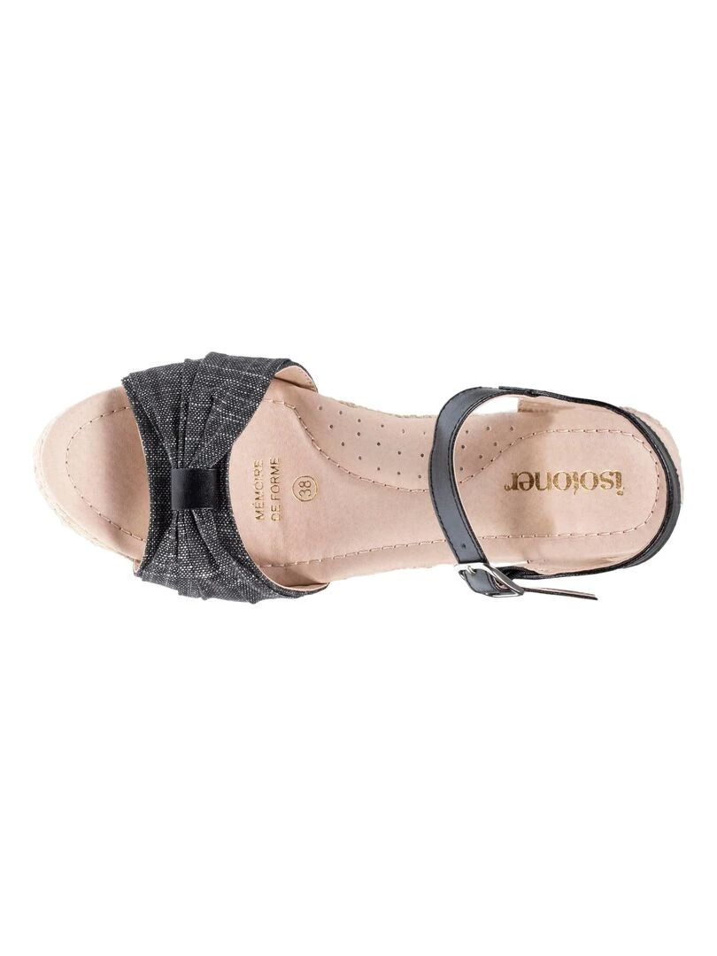 Espadrilles Femme ouverte à talon Noir Noir