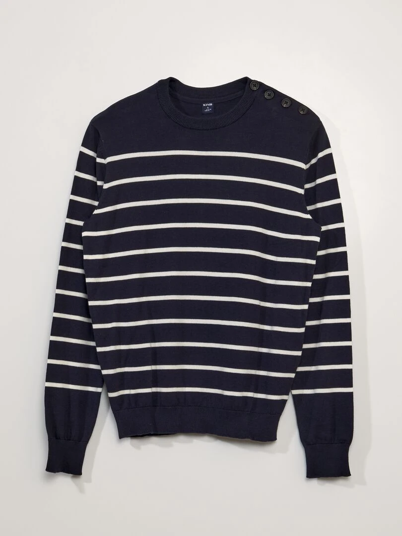 Pull en maille type marinière Marine