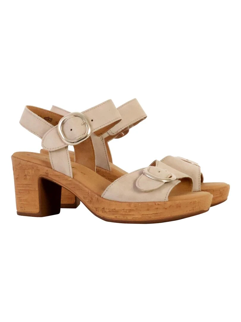 Sandale à Talon Cuir Gabor Nappa   Gris