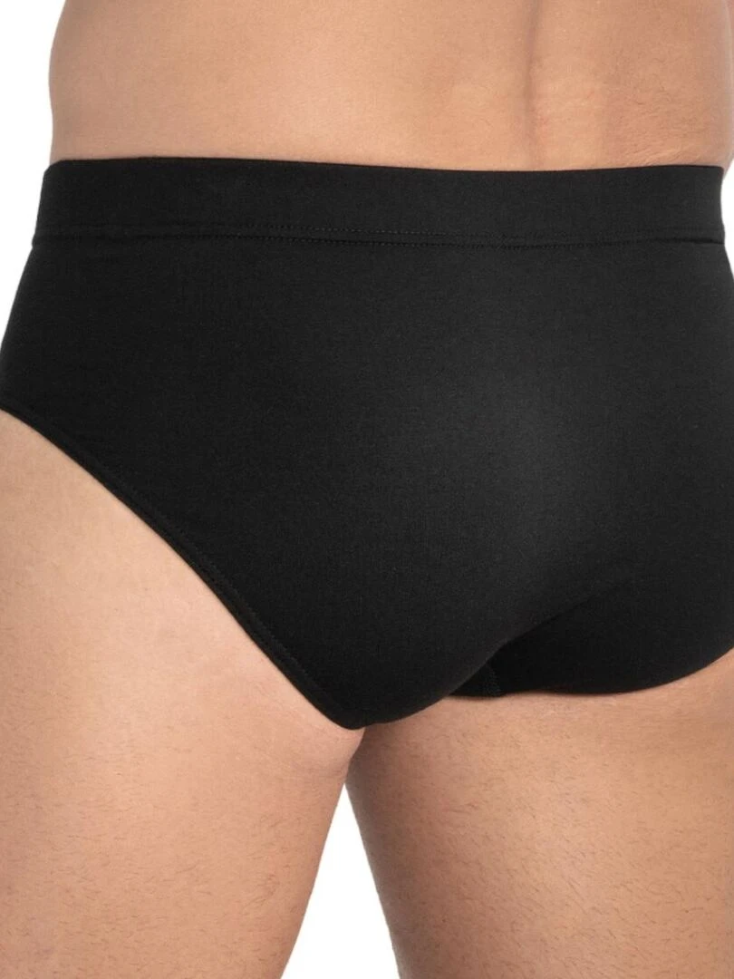 Pack de 2 slips en coton et modal à rayures et uni Katsuo   Noir