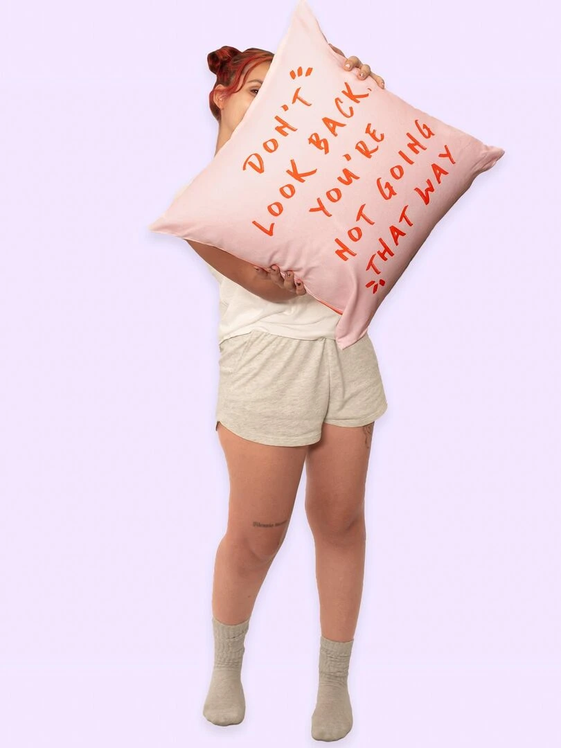 Housse de coussin décoratif Wink "Happyfriday"   Blanc