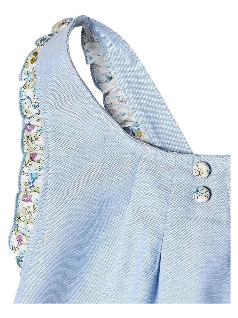 Robe Cérémonie  Pastel Fleurie Fille  ANAIS   La Faute à Voltaire   Bleu clair