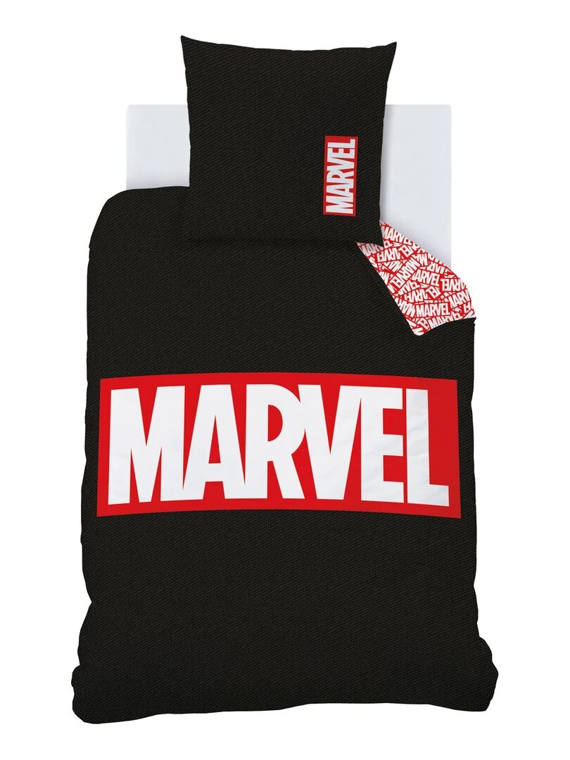 Parure de lit imprimée 100% coton  MARVEL HOME IDENTITY   Noir Rouge