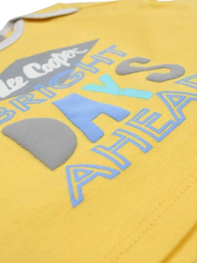 Lee Cooper   Ensemble Body t shirt pantalon bébé garçon Imprimé Logo   Jaune