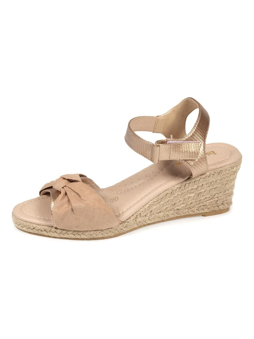 Espadrilles ouvertes Femme talon Nude   Beige