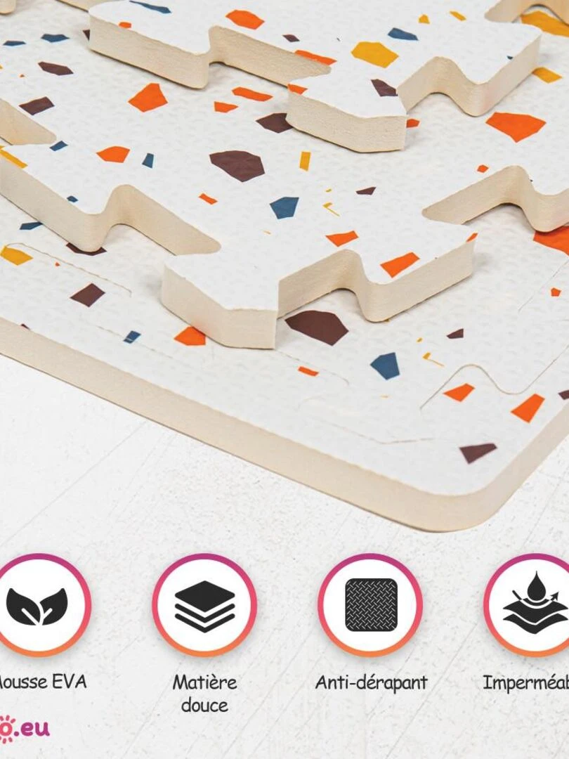 Tapis De Jeu Enfant Puzzle Arc En Ciel par Kidolo   120 x 180 cm   Orange