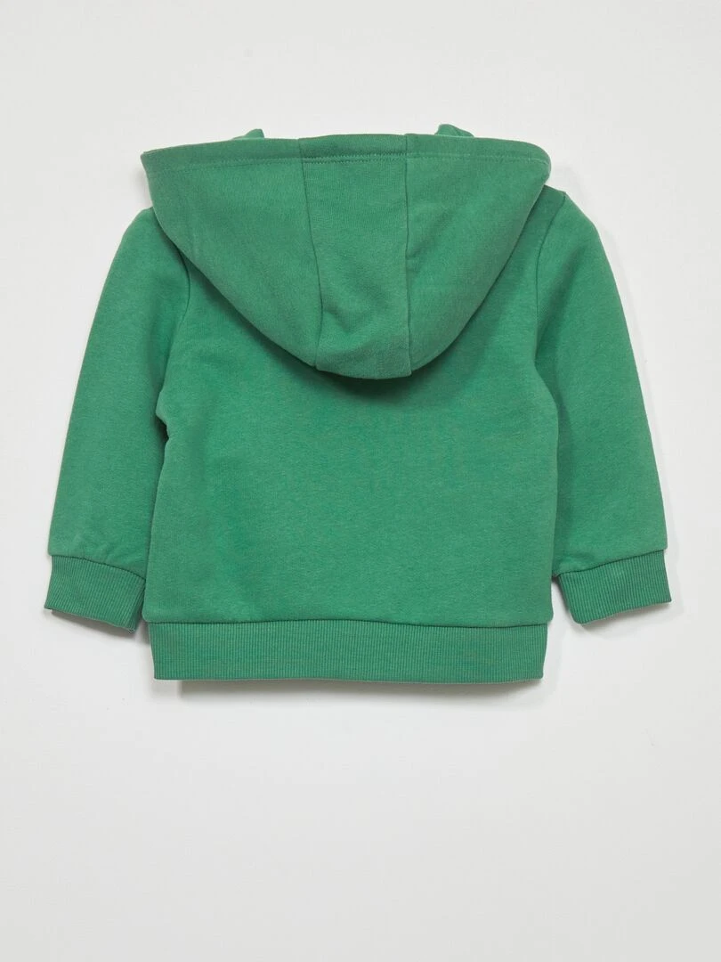 Sweat zippé en molleton   vert