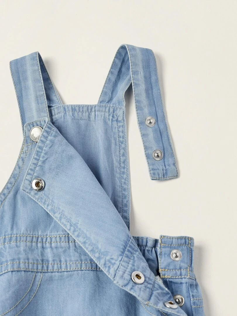 Salopette Courte En Jean En Coton Pour Nouveau Né manches longues NATURE TAKEOVER   Bleu clair