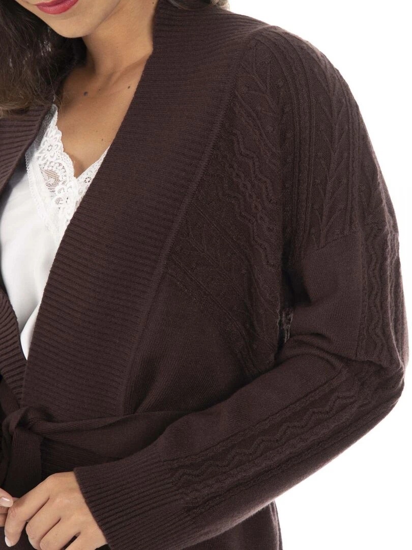 Gilet chale PIA   Gérard Pasquier   Marron foncé