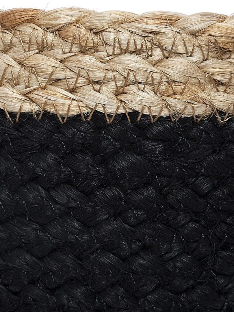 Lot de 3 paniers jute noir   Beige