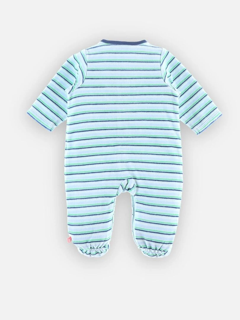 Pyjama dors bien en velours rayé Noukie's Bleu