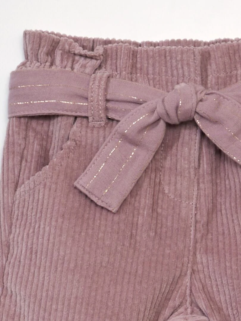 Pantalon en velours côtelé Rose