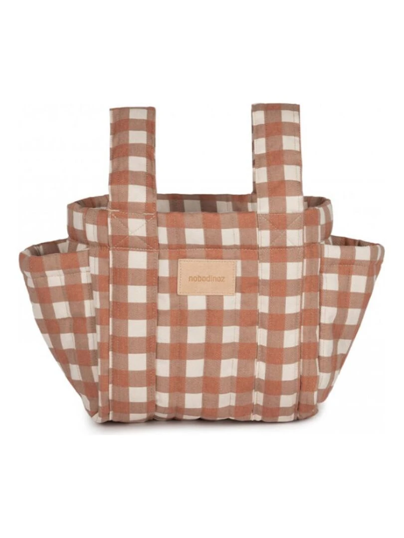 HYDE PARK STROLLER ORGANIZER 42x22x12 TERRACOTTA CHECKS Marron