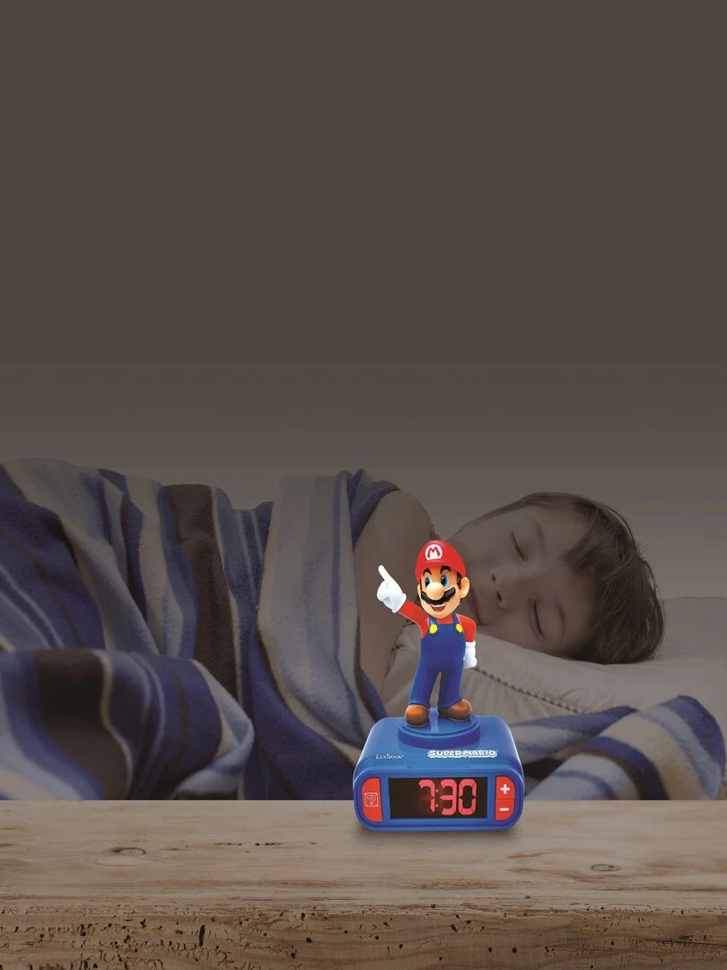 Réveil Super Mario Avec Personnage Mario En 3d Et Sons Du Jeu Vidéo   N/A
