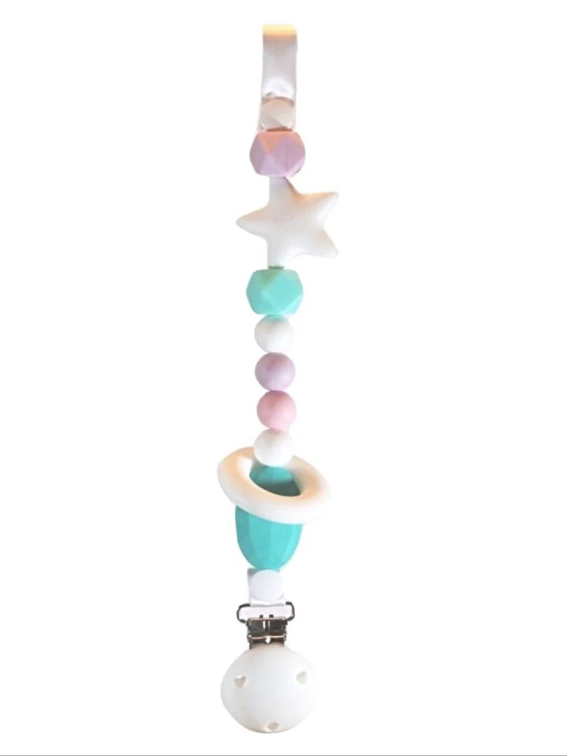 Accroche Tétine sans BPA Hochet Vert