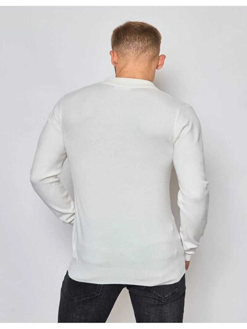 Pull col polo Kebello   Blanc Blanc