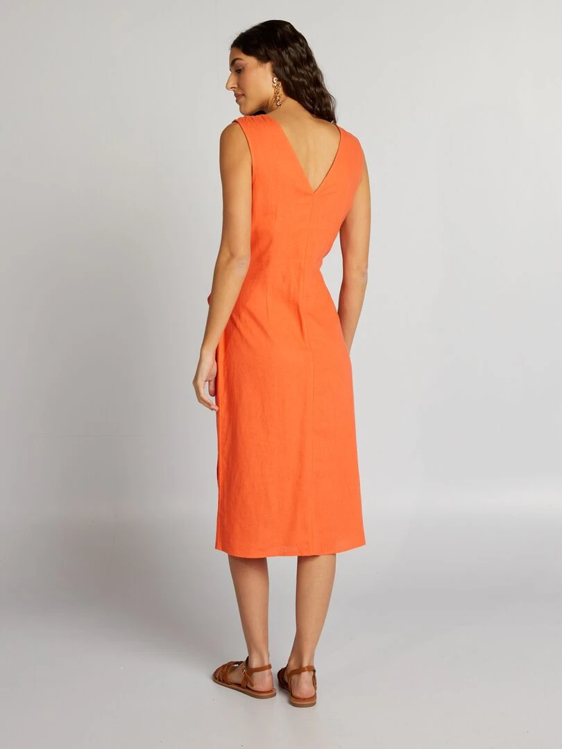 Robe midi sans manches   Orange