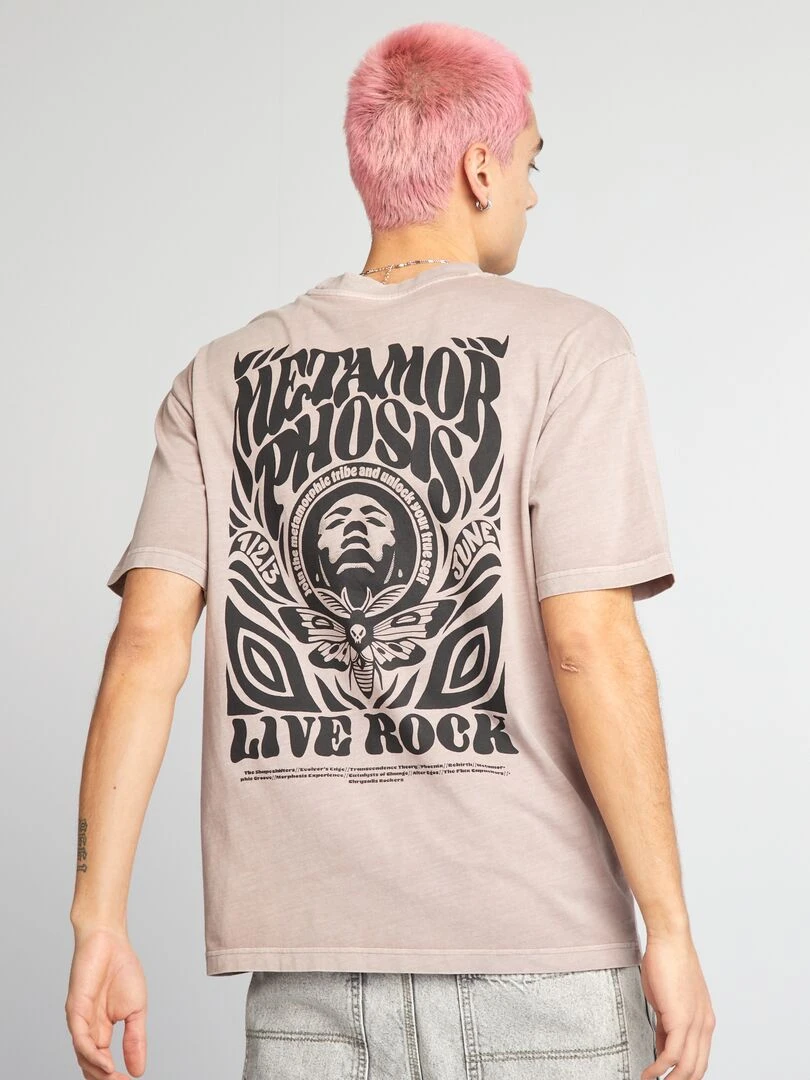 T shirt à imprimé poitrine   Violet