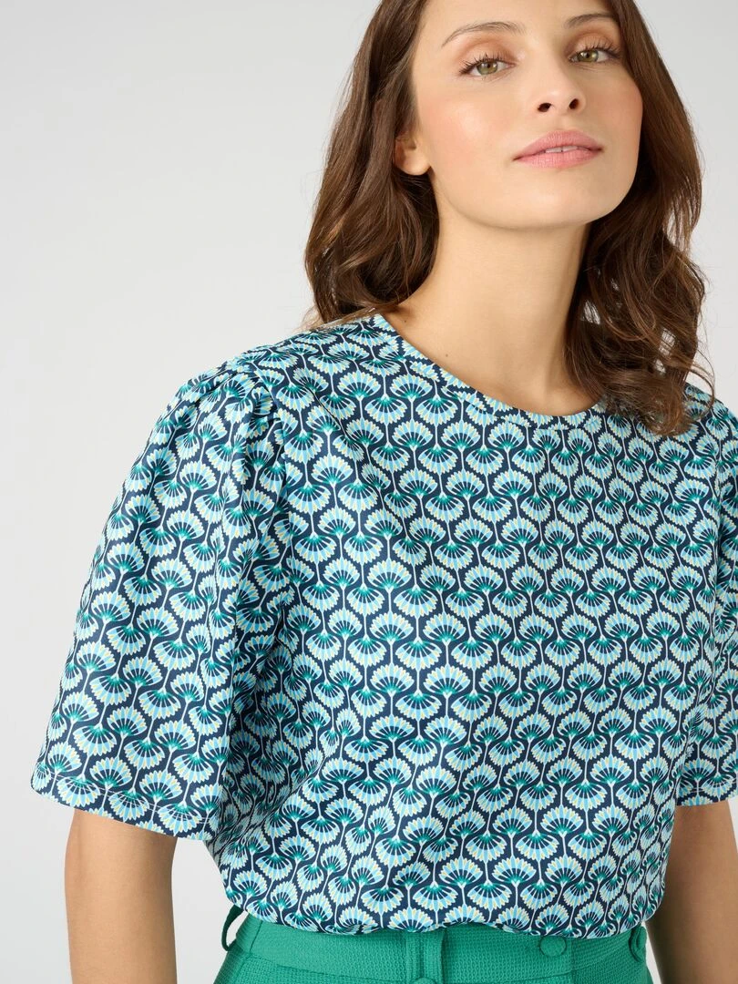 Tee shirt en maille crêpe lourde Damart Bleu marine