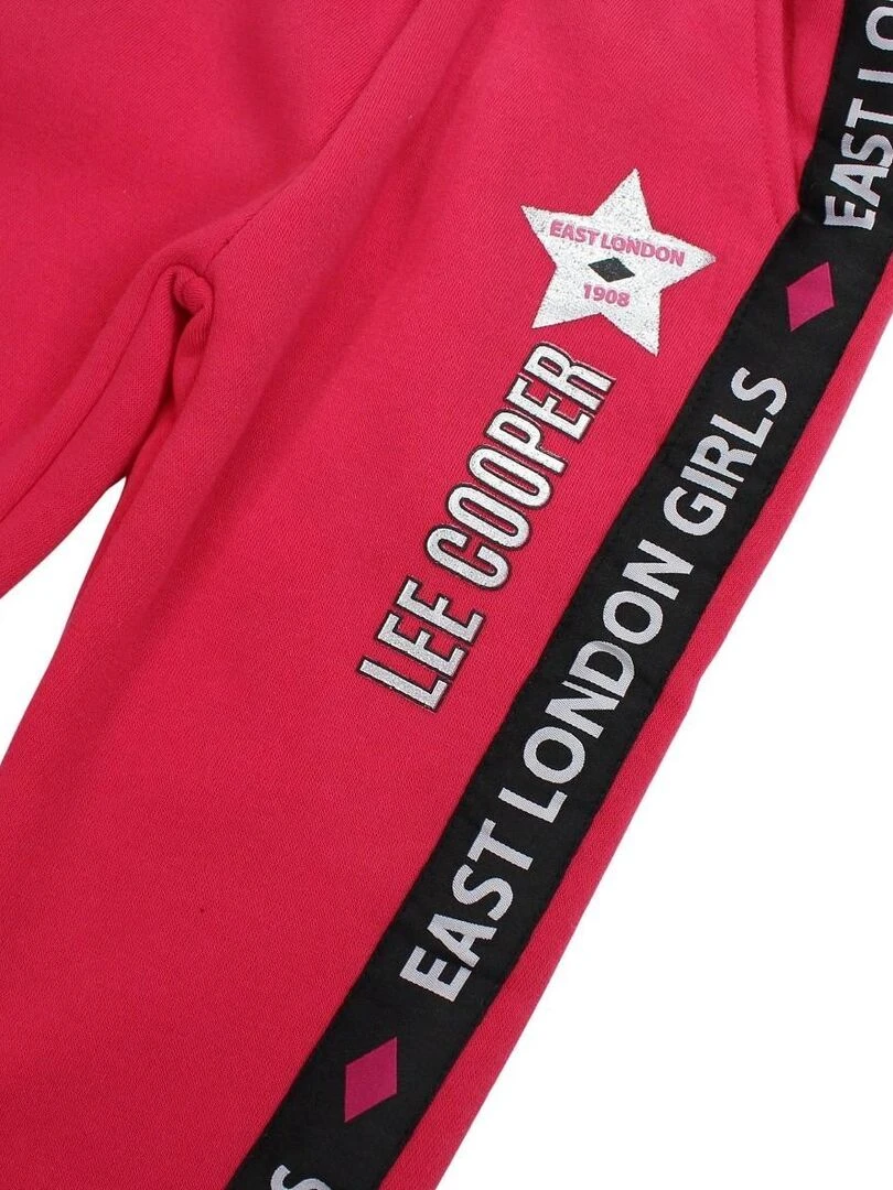 Lee Cooper   Pantalon De Jogging fille imprimé logo   Rose fushia