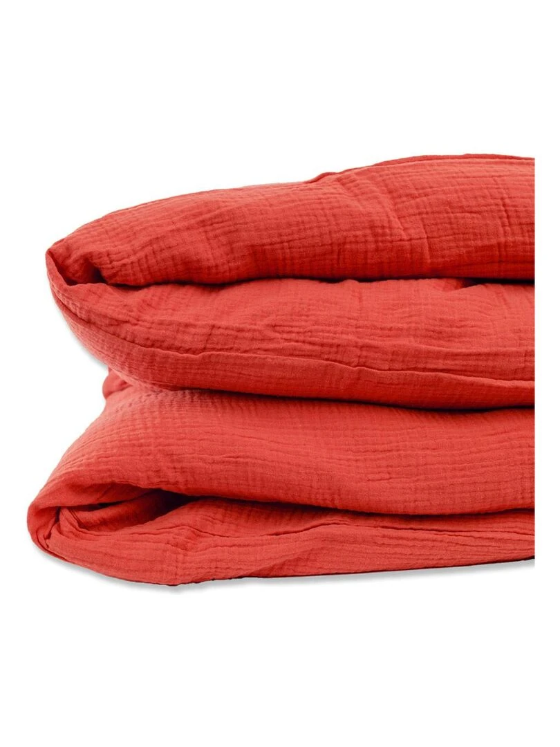 Housse de Couette en Coton Bio Fraise Rouge