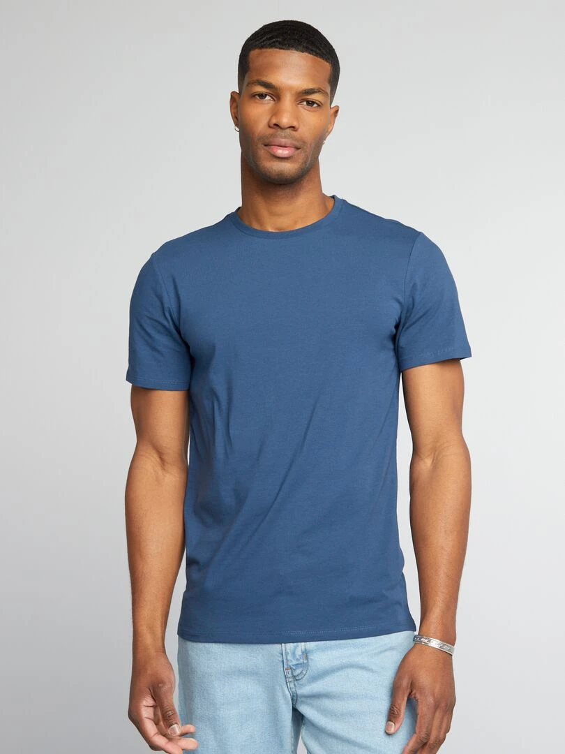 Tee shirt uni   Muscle fit   Bleu marine