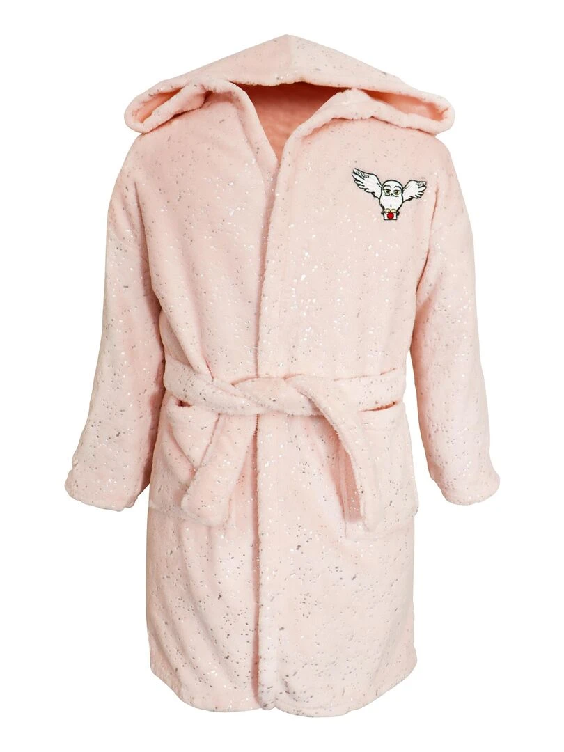 Robe de chambre brodée à capuche HARRY POTTER HEDWIGE Rose clair