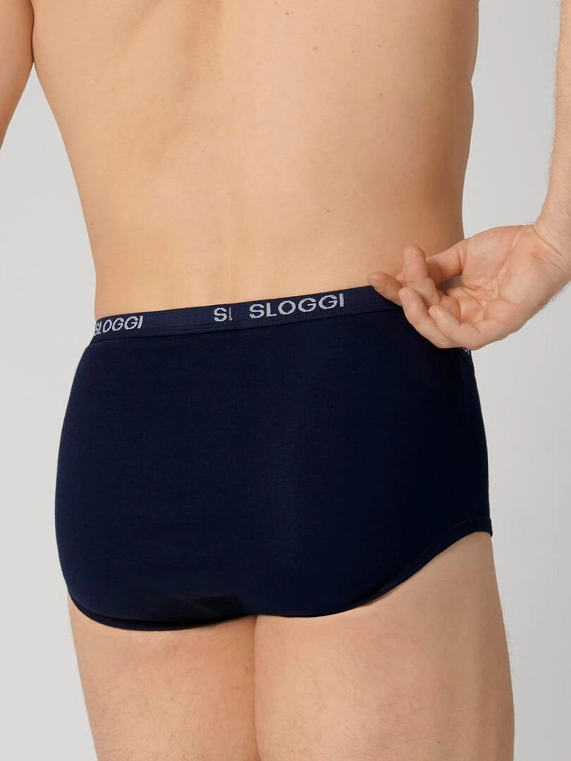 Lot de 3 slips ouverts maxi Sloggi® men Damart Bleu marine