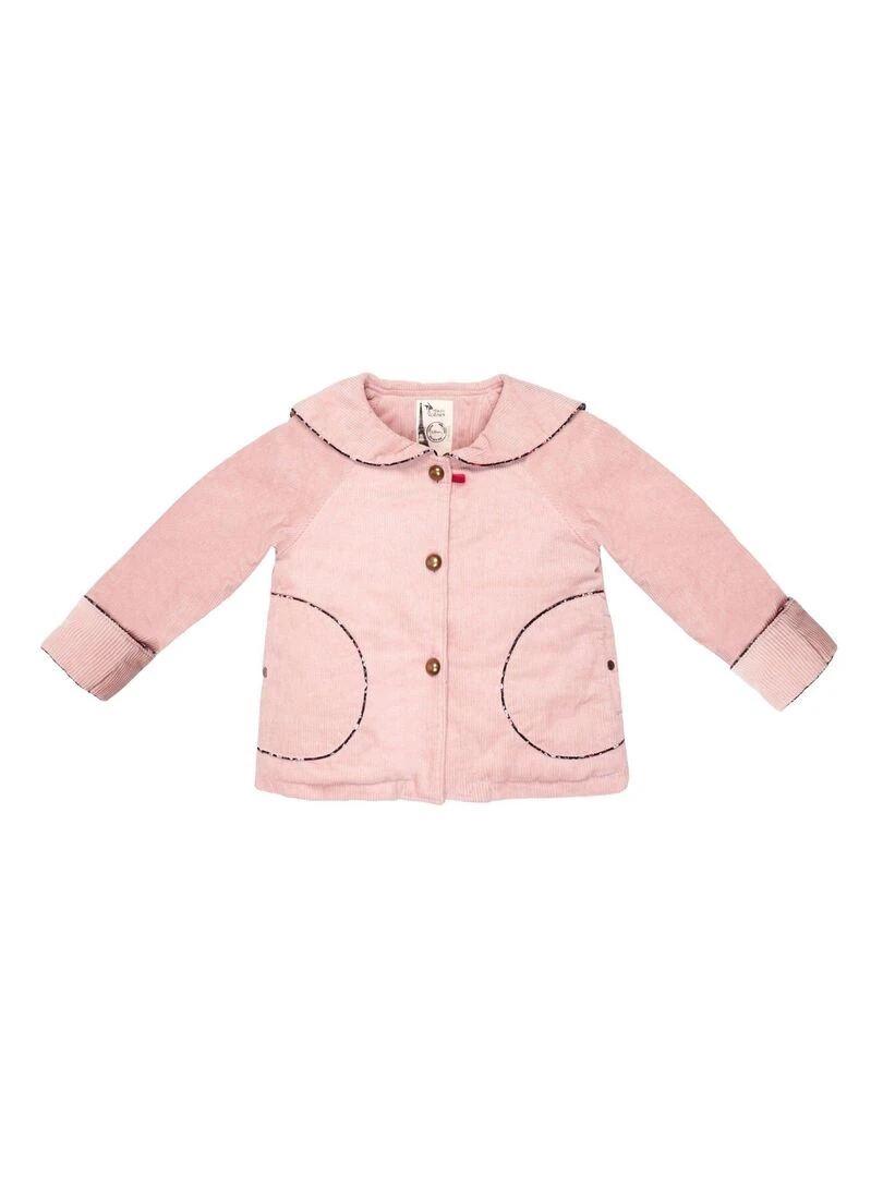 Veste Rétro Velours Rose Pastel Fille  Col Marin  CHARLOTTE   'LA FAUTE A VOLTAIRE'   Rose clair