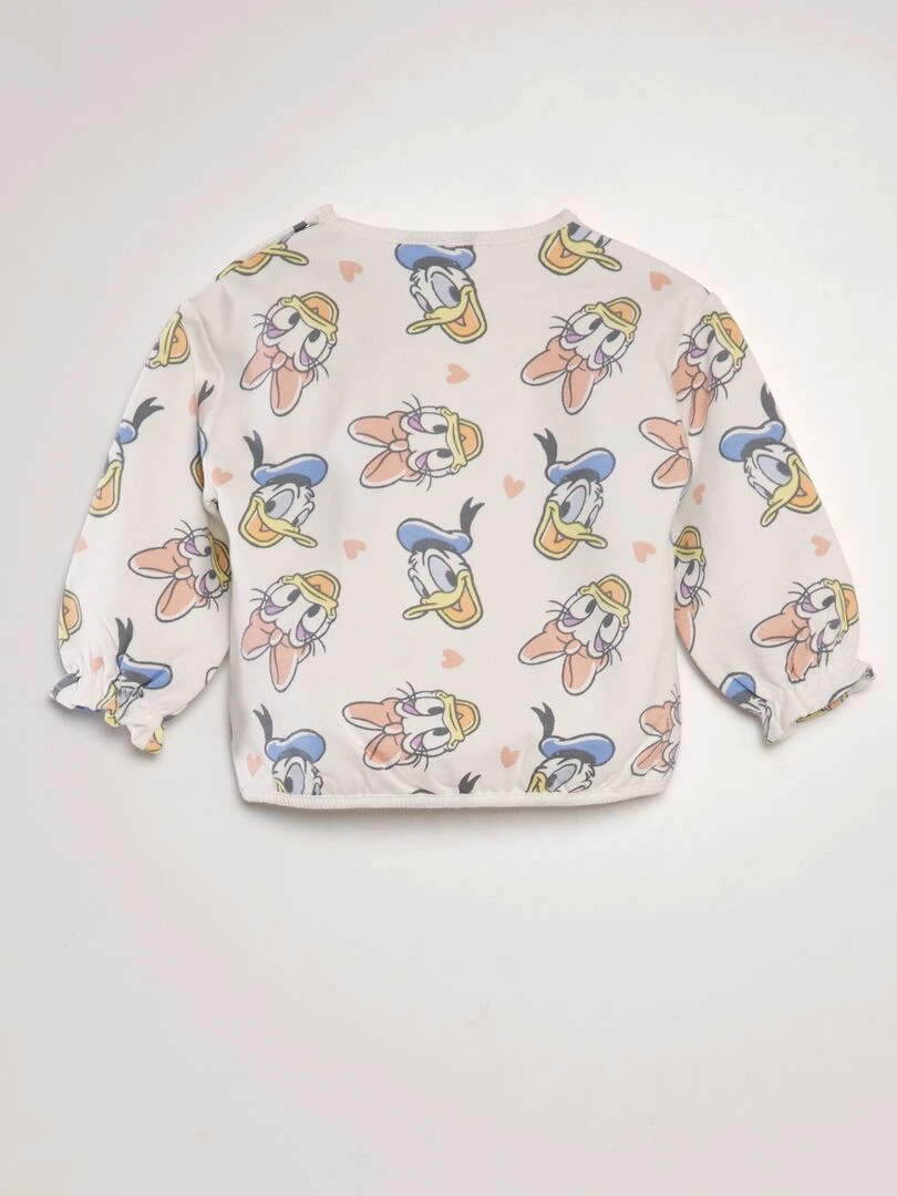 Sweat 'Disney' manches volantées   Blanc