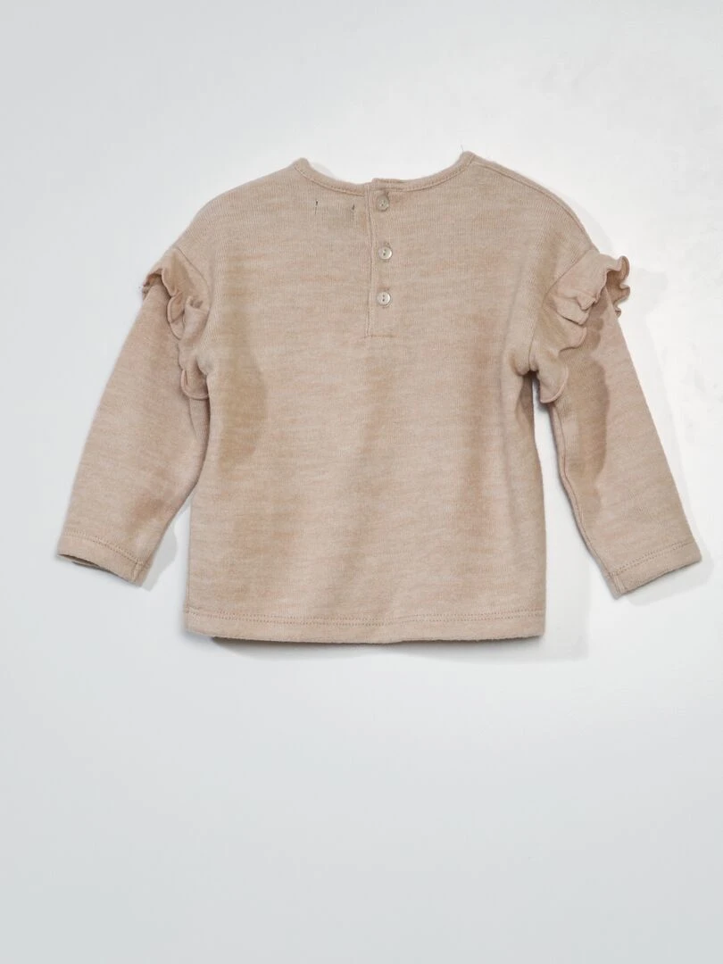 Sweat et legging en maille douce   2 pièces   Beige