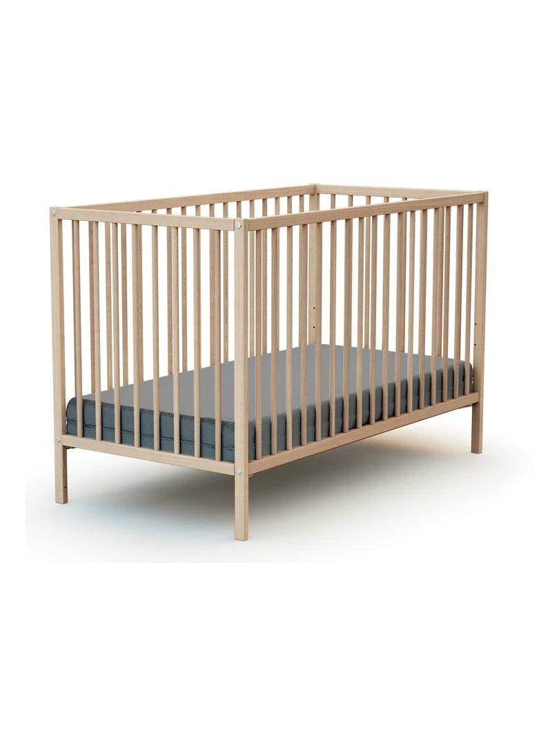 WEBABY Lit bébé en bois Marron clair