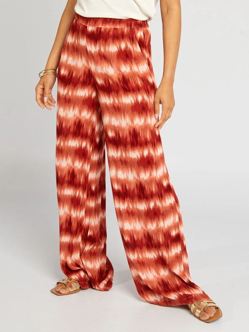 Pantalon large en maille crêpe Orange