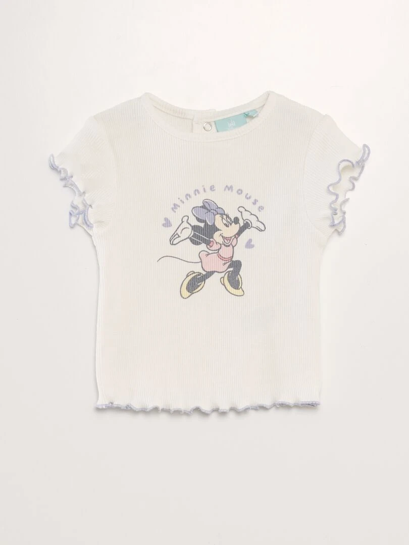 Pantalon denim paper bag   Blanc/violet