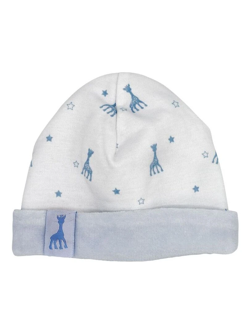 Bonnet en coton bleu Sophie la girafe (1 3 mois) Bleu