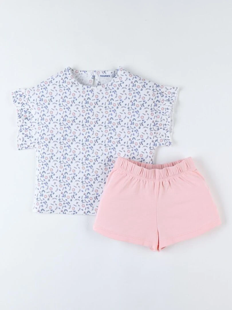 Pyjama 2 pièces rayé en jersey  clair/   Noukie's   Beige